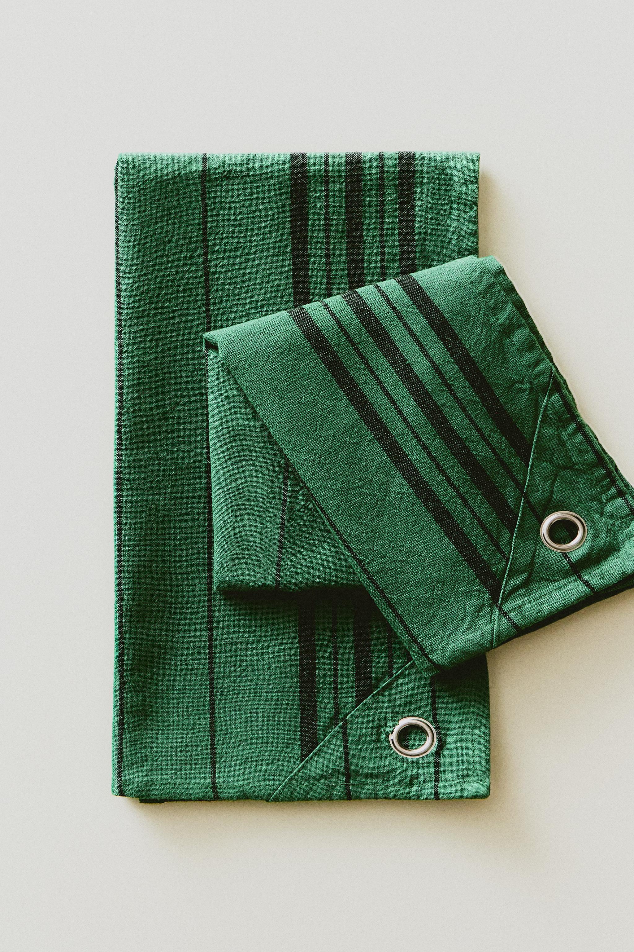 DYED THREAD KITCHEN TOWELS (PACK OF 2)
